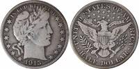 US Half Dollar 1915 Barber Silver Half Dollar F Uncertified #652 None -