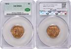 US Five Dollar 1912 $5 Gold Indian MS63 CACG None -