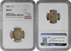 US Cent 1863 Indian Cent MS63 NGC None -