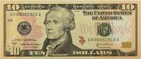 US Ten Dollar 2004A $10 Federal Reserve Bank Note Set Uncirculated OGP (4 Notes) -