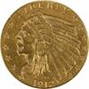 US Two and a Half Dollar 1912 $2.50 Gold Indian AU58 Uncertified #708 None -