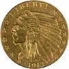 US Two and a Half Dollar 1913 $2.50 Gold Indian AU58 Uncertified #710 None -