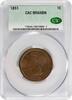 US Cent 1851 Large Cent MS66BN CACG None -