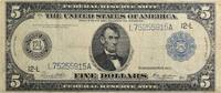 US Five Dollar 1914 $5 Federal Reserve Note San Francisco FR891A VF Uncertified -