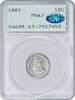 US Dime 1881 Liberty Seated Silver Dime MS63 PCGS OGH (CAC) CAC -