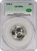 US Quarter 1938-S Washington Silver Quarter MS66 CACG None -