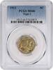 US Nickel 1913 Buffalo Nickel Type 1 MS66 PCGS None -