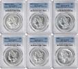 US Dollar 2021 Morgan and Peace Silver Dollar 6-Coin Set MS70 PCGS None -