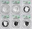US Dollar 2023 Morgan and Peace Silver Dollar 6-Coin Set MS70/PR70 First Day of Delivery CACG None -