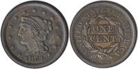 US Cent 1851 Large Cent EF Uncertified None -