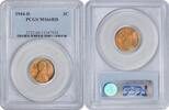 US Cent 1944-D Lincoln Cent MS66RD PCGS None -