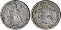 US Dime 1865-S Liberty Seated Silver Dime Choice EF Uncertified #136 None -