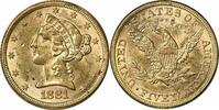 US Five Dollar 1881 $5 Gold Liberty Head RPD FS-305 MS60 Uncertified #1212 None -