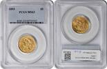 US Five Dollar 1893 $5 Gold Liberty Head MS63 PCGS None -