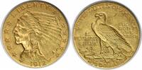 US Two and a Half Dollar 1912 $2.50 Gold Indian AU58 Uncertified #252 None -