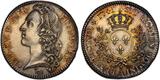 France Demi-ecu 1741 Louis XV Preserie du  au Bandeau Paris UNC patine flan bruni