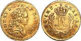 Frankreich Demi-Louis 1724 Louis XV  Mirliton Paris EF de toute rareté Ex. Coll. DAVID