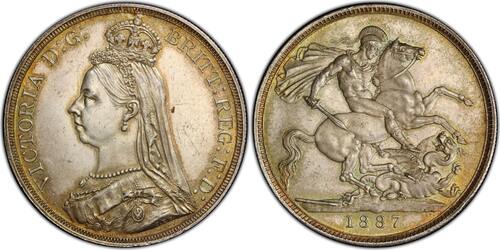 Crown 1887 Great Britain UNC monnaie Qualité Proof rare