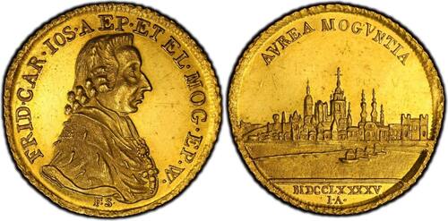 Dukat 1795 FS MAINZ  IA Friedrich Karl Joseph SPL à BU Prooflike magnifique rare