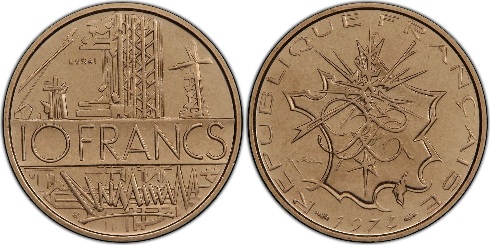 Pièce 10 Francs 1974 Mathieu En Cupro-nickel | État FDC (Fleur De Coin), 10gr, Collection Numismatique