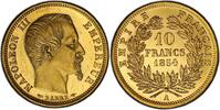France 10 Francs Napoléon III or Paris petit module Tranche lisse -