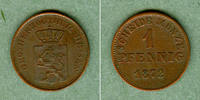 Altdeutschland 1 Pfennig Hessen Darmstadt 1872 f.vz -
