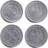 Drittes Reich 50 Reichspfennig Lot DEUTSCHES REICH 2x 50 Pf. (J.372) 1944 B+F ss-vz -