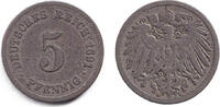 Deutsches Kaiserreich 5 Pfennig DEUTSCHES REICH 5 Pf. (J.12) 1891 E s-ss selten -