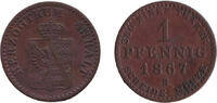 Altdeutschland 1 Pfennig Anhalt 1 Pfennig 1867 B ss -