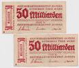 Banknoten 50 Milliarden Mark 1923 Lot: Notgeld 2x ALTONA 50 Milliarden M... 11.32 US$  +  57.62 US$ shipping