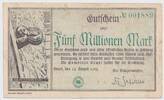 Banknoten 5.000.000 Mark 1923 Notgeld BEUEL 5 Millionen Mark (#389a) 15.... 11.32 US$  +  57.62 US$ shipping