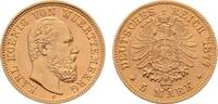 Württemberg 5 Mark Karl, 1864-1891. -