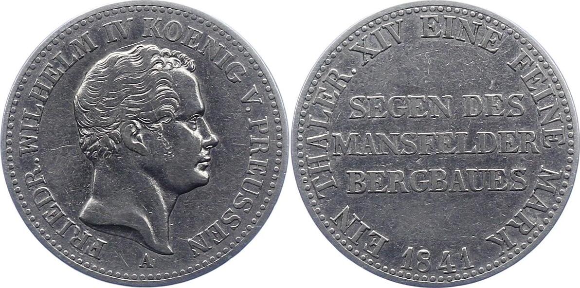Brandenburg-Preußen Ausbeutetaler 1841 A Friedrich Wilhelm IV. 1840 ...
