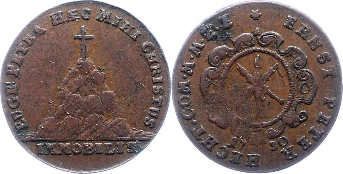 Harz Rechenpfennig 1730 Ernst Peter Hecht in Zellerfeld 1723-1731. VF |  MA-Shops