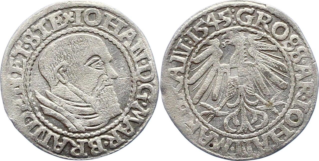 Brandenburg-Preußen Groschen 1545 Johann von Küstrin 1535-1571. VF | MA ...