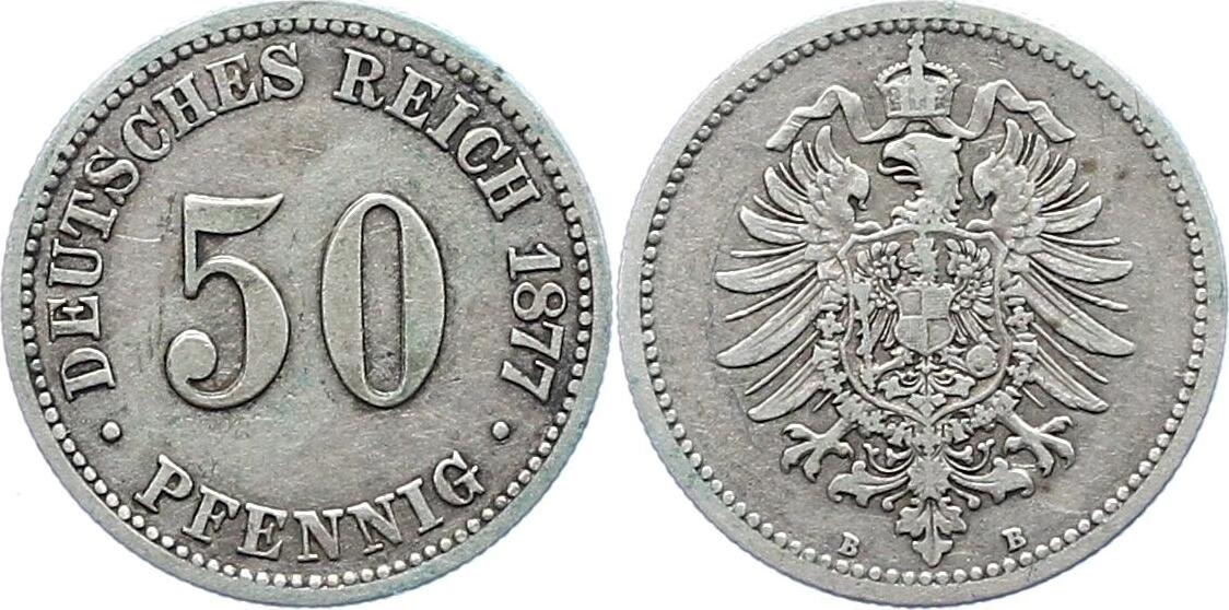 Kleinmünzen 50 Pfennig 1877 B VF- | MA-Shops