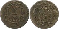 Sachsen-Albertinische Linie 3 Pfennig Friedrich August I. 1694-1733. -