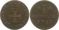 Waldeck Pfennig Karl August Friedrich 1728-1763. -