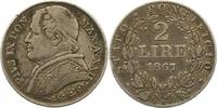 Italien-Kirchenstaat Vatikan 2 Lire Pio IX. 1846-1878. -