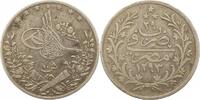Ägypten 10 Qirsh Abdul Hamid II. 1293-1327 H. 1876-1909. -