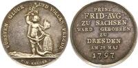 Sachsen-Albertinische Linie Silbermedaille Friedrich August III. 1763-1806. -