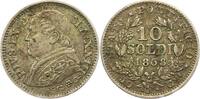 Italien-Kirchenstaat Vatikan 10 Soldi Pio IX. 1846-1878. -