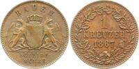 Baden-Durlach Kreuzer Friedrich I. 1852-1907. -