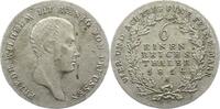 Brandenburg-Preußen 1/6 Taler Friedrich Wilhelm III. 1797-1840. -