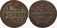 Sachsen-Albertinische Linie 3 Pfennig Friedrich August II. 1733-1763. -