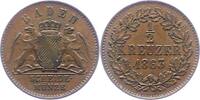 Baden-Durlach 1/2 Kreuzer Friedrich I. 1852-1907. -
