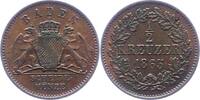 Baden-Durlach 1/2 Kreuzer Friedrich I. 1852-1907. -