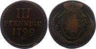 Sachsen-Albertinische Linie 3 Pfennig Friedrich August III. 1763-1806. -