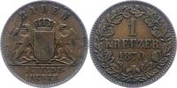 Baden-Durlach Kreuzer Friedrich I. 1852-1907. -