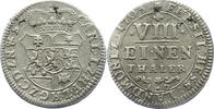 Hessen-Kassel 1/8 Taler Karl 1670-1730. -